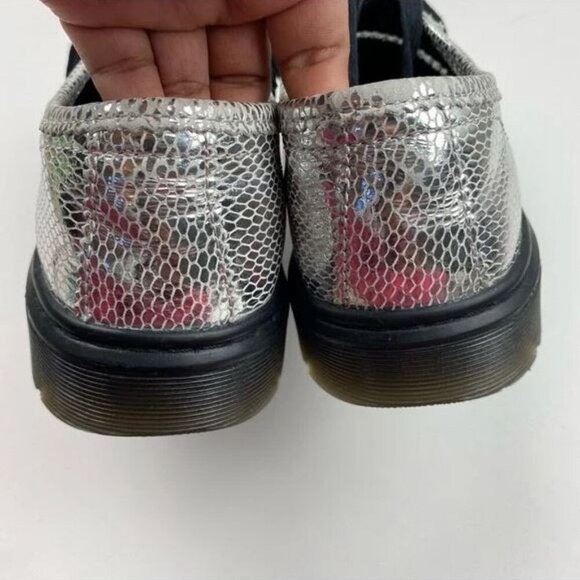 VERY RARE Dr. Martens SPIN Silver Snakeskin Metallic Shoes - Picture 6 of 8